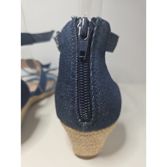 Kelly & Katie Cheribeth, Denim W Bows, Espadrilles Wedge, Zipper Detail 8.5 NWOT - Picture 6 of 11